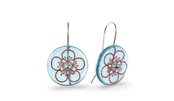 Stone Arrow Recycled Glass Manuka Disc Earrings - Image 2