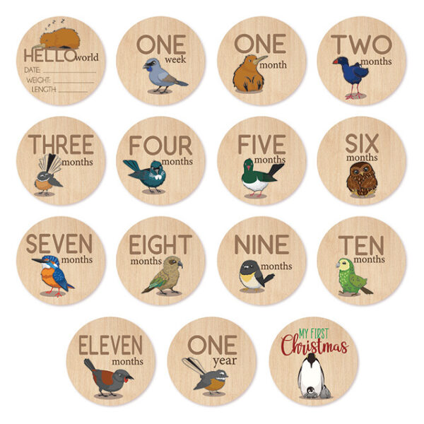 NZ Birds Nursery Milestone Discs Set - Image 2